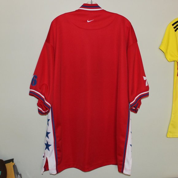 vintage 2002 Philadelphia 76ers Sixers snap-on warm-up jersey Nike Rewind 77 NBA - Picture 10 of 10